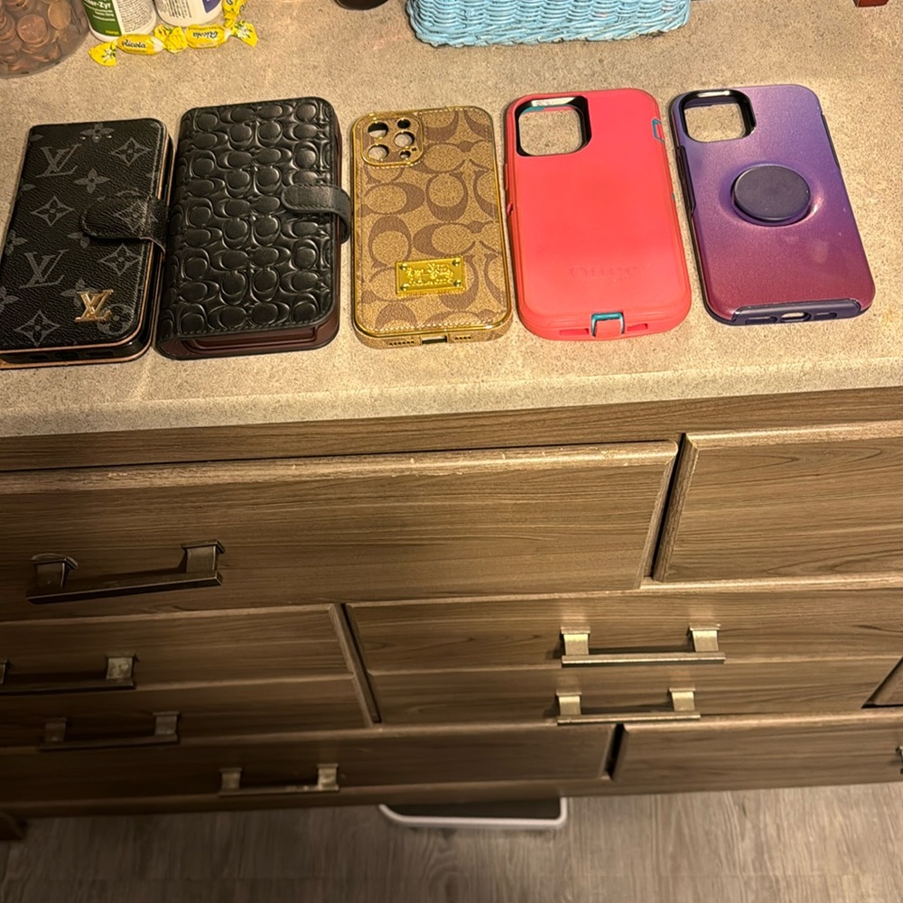 iPhone 12pro Max phone cases LV,coach,otterbox all in great shape